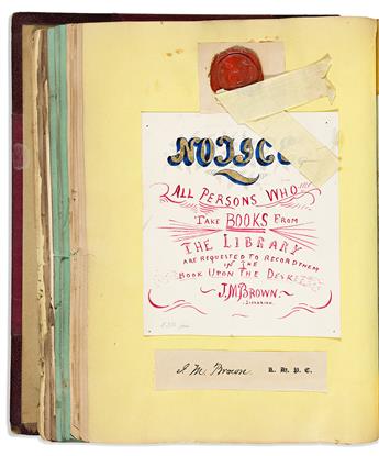 (MASSACHUSETTS.) Scrapbook kept by a Hasty Pudding Club member in the Harvard Class of 1863.